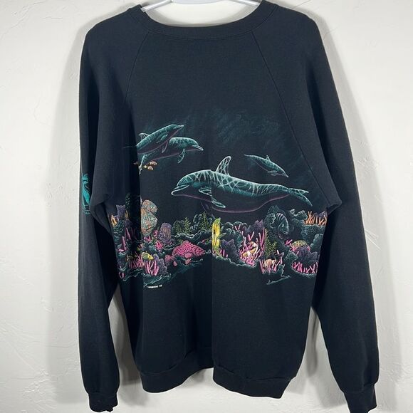 🐠 True Vintage 1992 HABITAT “Complete Wraparound Graphics” Crewneck Sweatshirt - Picture 9 of 10